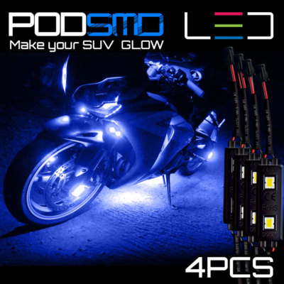 Underbody Blue Neon Glow Motorcycle Rock LED Light Kit for