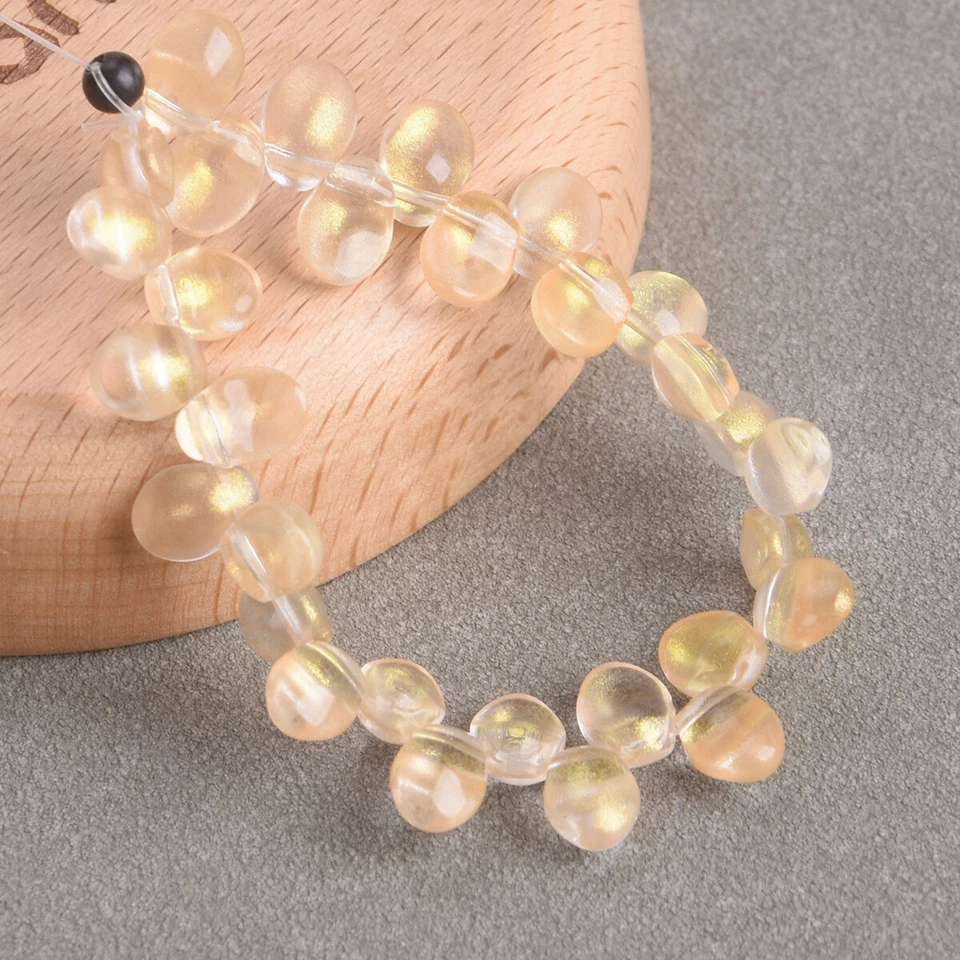 50pcs 8x6mm Teardrop Crystal Glass Pendants Loose Beads Lot for Jewelry Making - Image 2 of 4