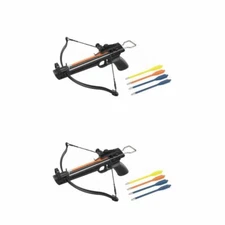 2 x Sets of 50 lbs Mini Hunting Pistol Crossbow with 34 Arrows + 4 Strings