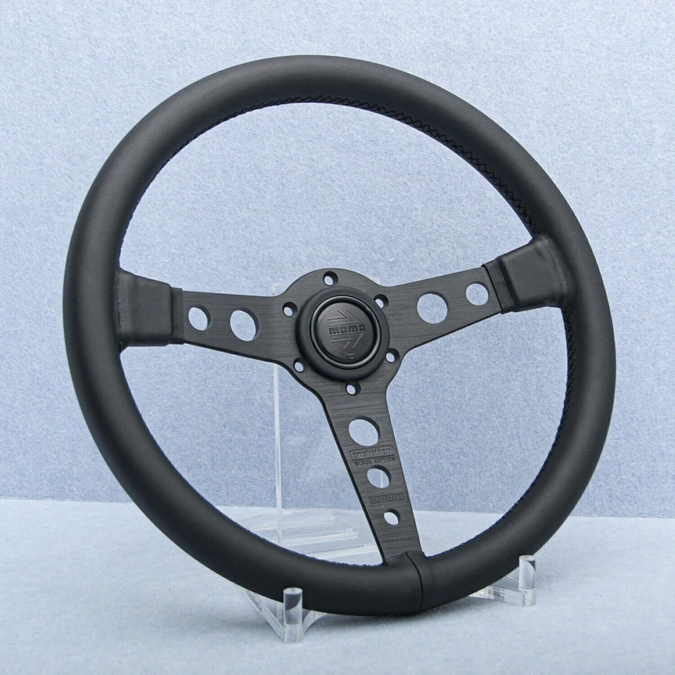 MOMO Prototipo P5 Black Edition 350mm Steering Wheel Genuine Leather UK - Image 4 of 4