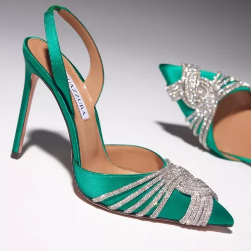 Aquazzura High heel satin pointy sandal lady - Picture 23 of 27
