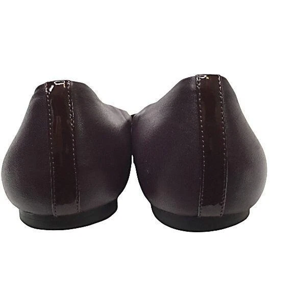 Delman 真皮平底女式深紫色 6 M 码带漆皮蝴蝶结 — 第 3/4 张图片