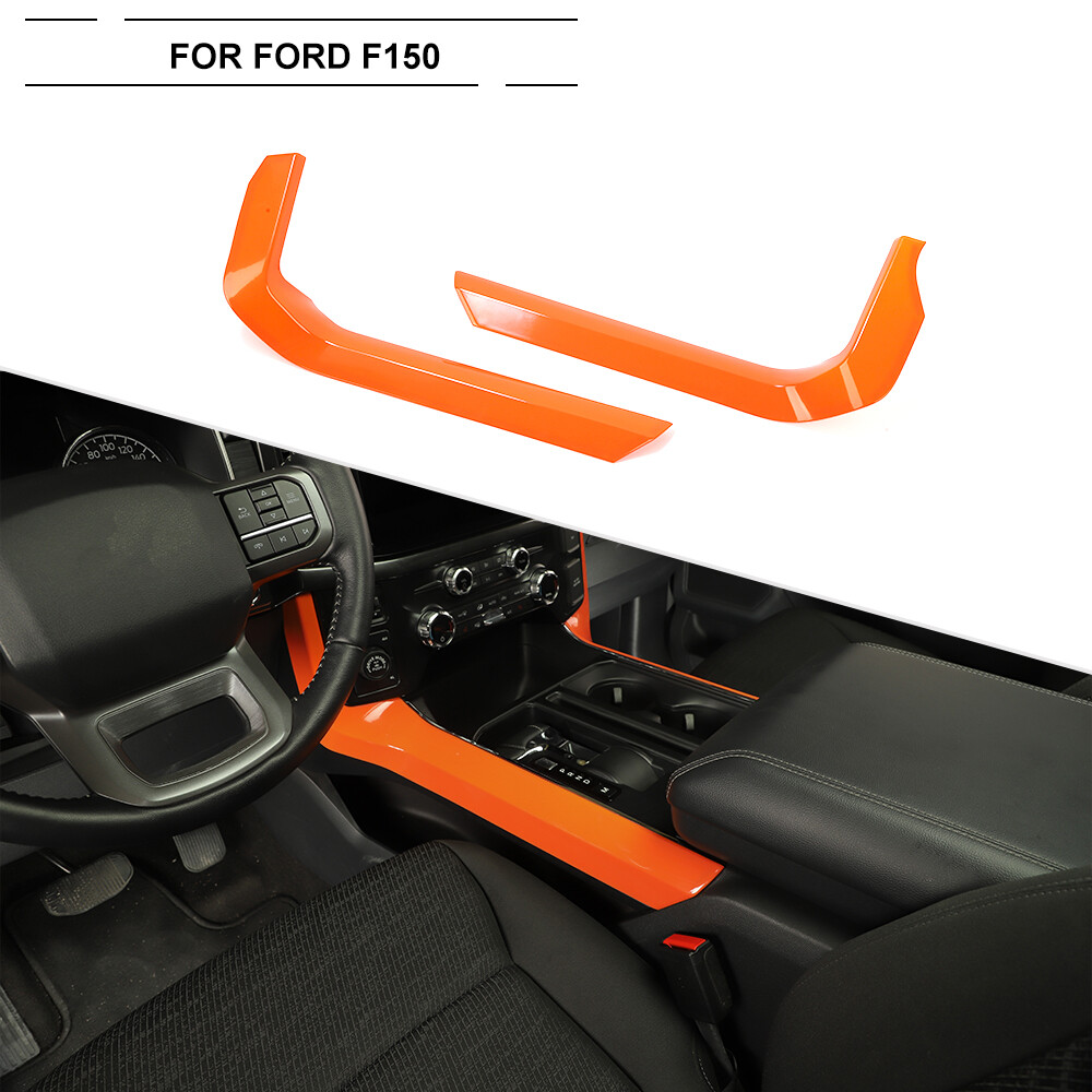 2xGear Shift Speed transmission Side Panel Trim Cover For Ford F150 2021+ Orange