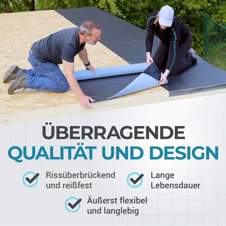 5m² Dachfolie UV-beständig Selbstklebend Bitumendachbahn Alubeschichtung - Bild 3 von 4