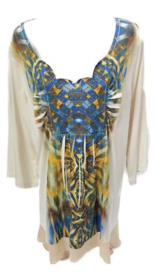 2X Unity World Wear Pullover Shirt Blouse Top Stretch Knit Tribal Boho