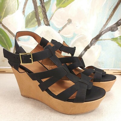 Qupid Women's Shoes Sandals Wedge Black Size 7 SKU#08342 | eBay