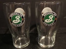 Lot Of 2 ~Brooklyn Brewery BEER GLASSES Classic Barware 16oz ~ MINT