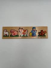 Simplex Vintage Pegged Puzzle Chunky Puzzle, Animals + Farmer