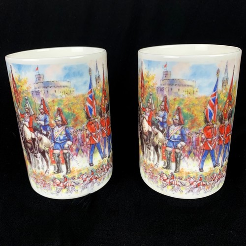 James Sadler 2 Mugs Bone China Pomp and Ceremony Parade Horses Soldiers Flags - Picture 2 of 19
