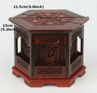 5.1" Chinese Rosewood Carved Incense Burner Coil Stick Holder Box Decor