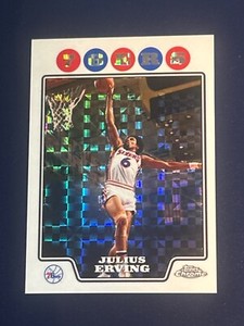 2008-09 Topps Chrome X-Fractor /288 Julius Erving #180 HOF
