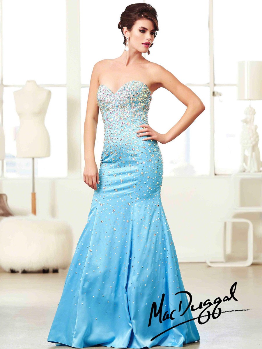 strapless open back dress Long Formal Dress 8005 by Mac Duggal main image 1