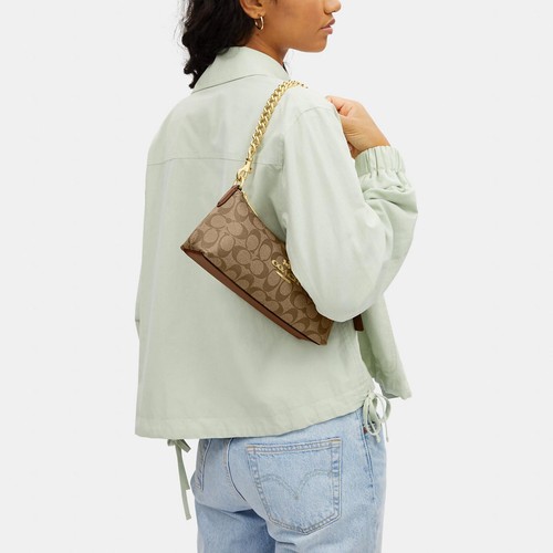 NWT Coach Charlotte Shoulder Bag In Signature Canvas CL656/CL405 - Picture 22 of 61