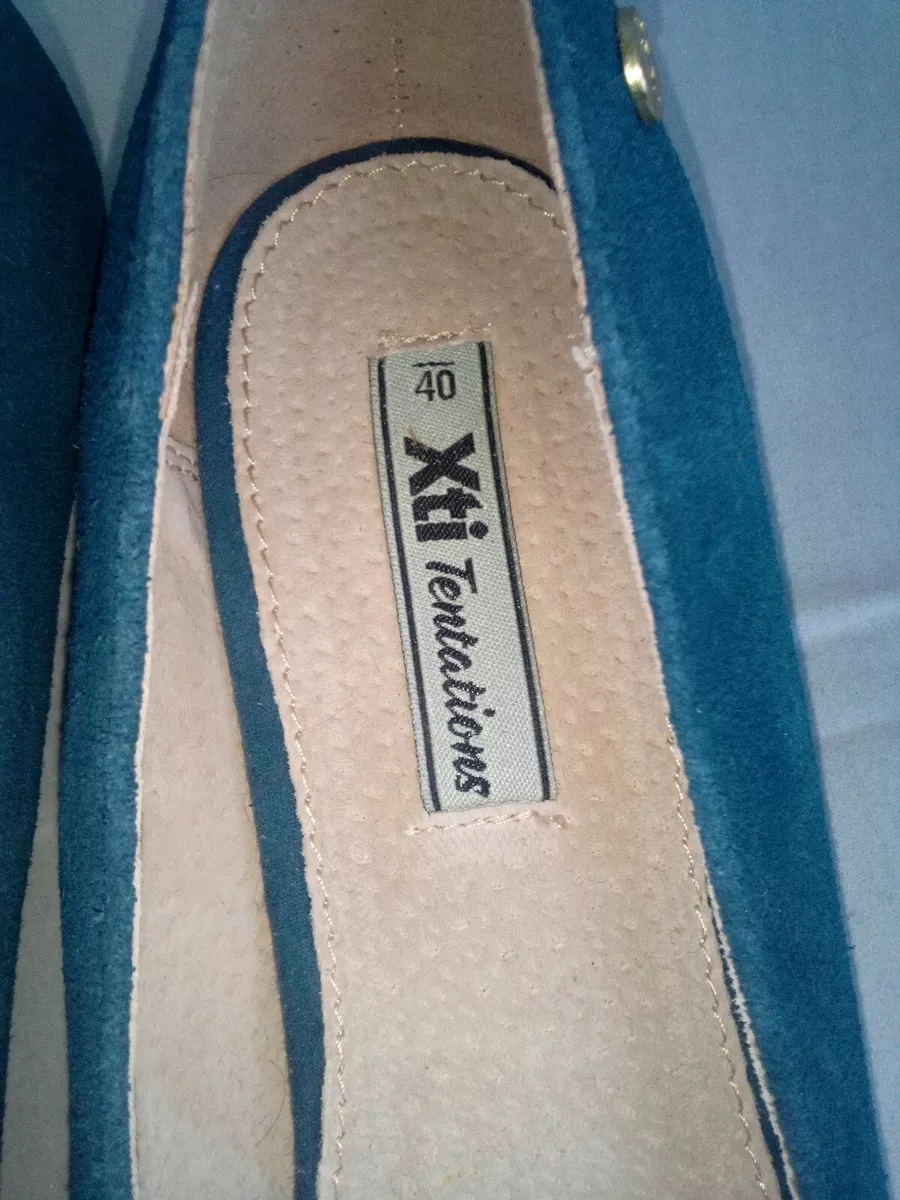 Ladies Xti Tentations Blue Suede Flats EU Size 40 eBay
