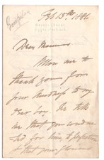 Sims Reeves Signed Letter 1881 to Augustus Manns / Autographed Opera Singer