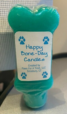 NEW Dog Birthday Pooch Pet Party *GREEN* Candle PupCake, Cake, Party Favor