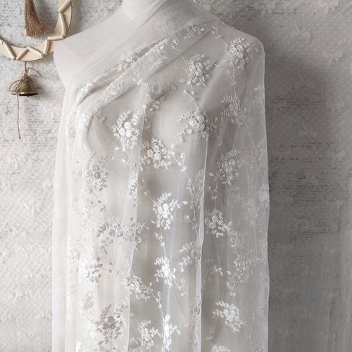 Stickereien Spitze Netzstoff Blumenmuster Vorhang Kleid Rock Voile Tüll Dünn - Bild 12 von 18