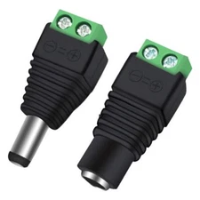 10 Pairs 12V 5A DC Power Plug Connector 5.5mm x 2.1mm, (10 x Male and 10 x Femal