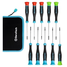 DURATECH 10PC Mini Screwdriver Set Magnetic Precision Screwdriver Set with Pouch