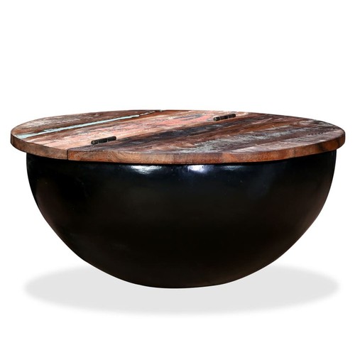 Bowl Shaped Base Coffee Table With Storage Industrial Style Home Furniture Decor - Picture 10 of 11