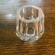 Vintage Clear Ribbed Glass Open Salt Cellar, Unusual