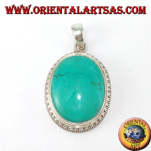 Pendentif en Argent rhodié 925/1000 cercle avec pierre synthétique de Pendentif en Argent rhodié 925/1000 cercle avec pierre synthétique de