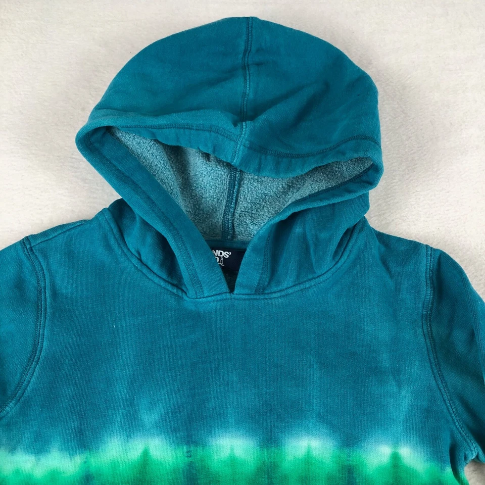Lands End Sudadera con Capucha Juvenil XS 4-5 Azul Verde Tie Dye Sudadera Foto 2 de 4
