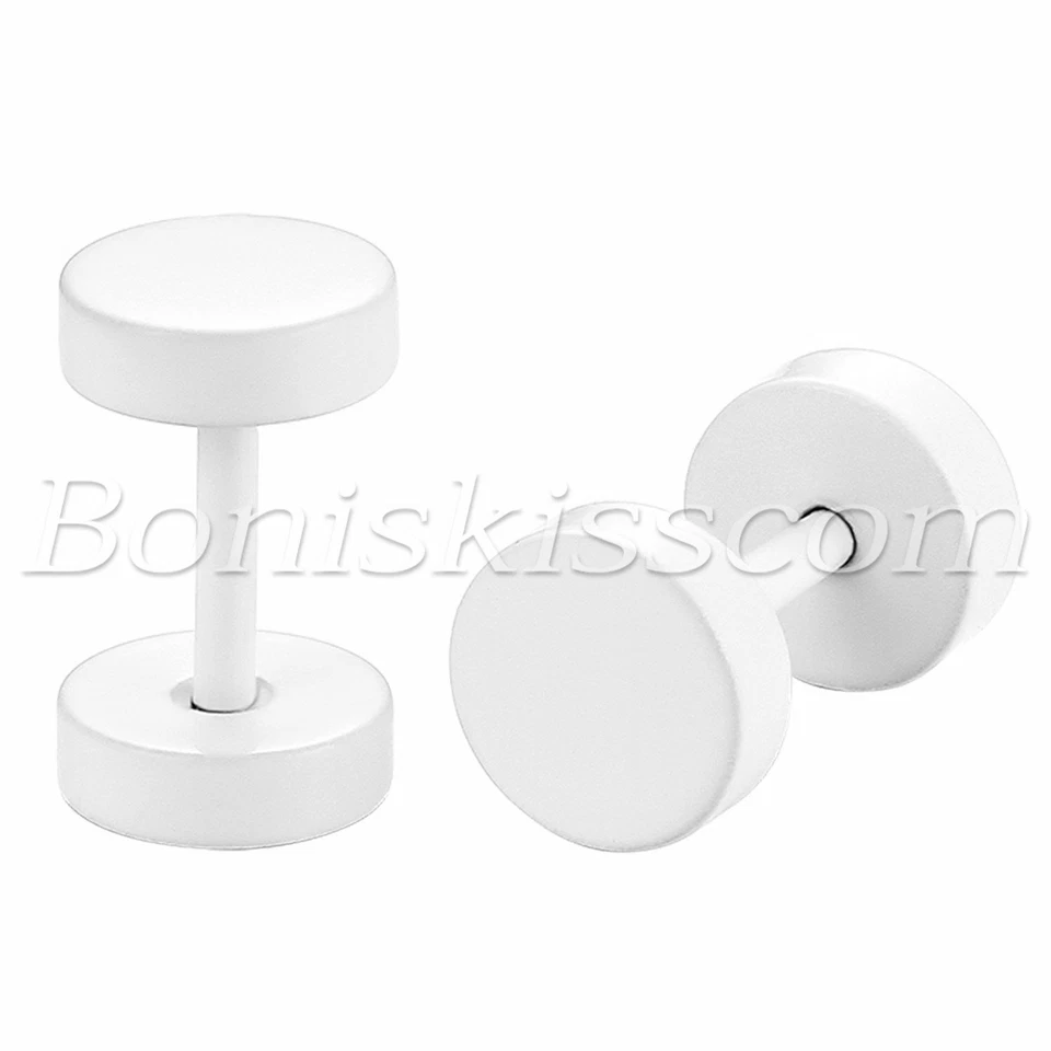 Серьги-гвоздики со штангой 6/8/10/12 мм мужские женские белые нержавеющая сталь 8 шт. - Изображение 2 из 4