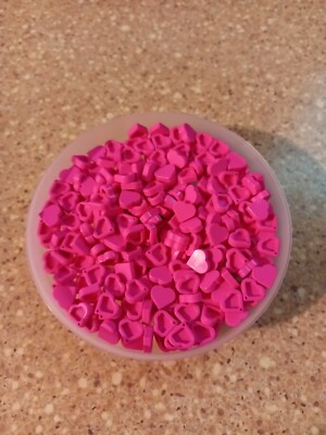 NEW LEGO 1x1 Dark Pink Heart Shaped Flat Smooth Tiles Part # 39739 X100 Love