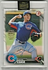 DYLAN CEASE *SP /99 HARD SIGNED BUYBACKS AUTO* 2021 TOPPS ARCHIVES BOWMAN CUBS