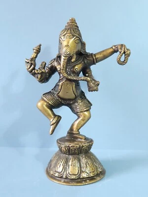 Indian Bronze Dancing Ganesh Statue 21.cm / 8.3" tall 1# - Image 1 of 4