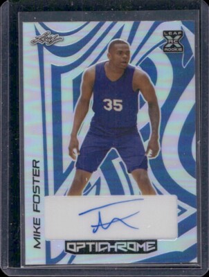 Mike Foster 2023 Leaf Optichrome Blue Prismatic Auto Autograph Rc /10