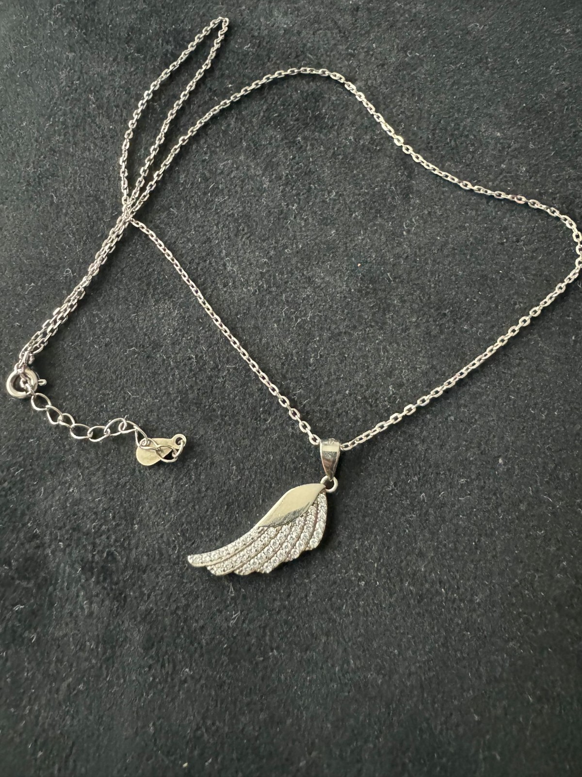 Collier Silner 925er mit Flügel Anhänger Zirkonia