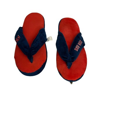 Boston Red Sox Thong Slippers X-Large Soft Foam Red Navy