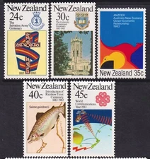 New Zealand 1983 Anniversaries Complete Mint MNH Set SC 771-775