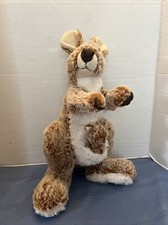 Fiesta Kangaroo Mother Baby Joey Frosted light Brown White Plush Figure Toys
