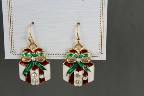 Christmas holiday dangle painted lightweight earrings jewelry secret santa gift - Picture 20 of 30