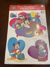 8pc Valentines Punch Out Kit Decoration Mickeys Stuff Disney Pirate Eureka NOS