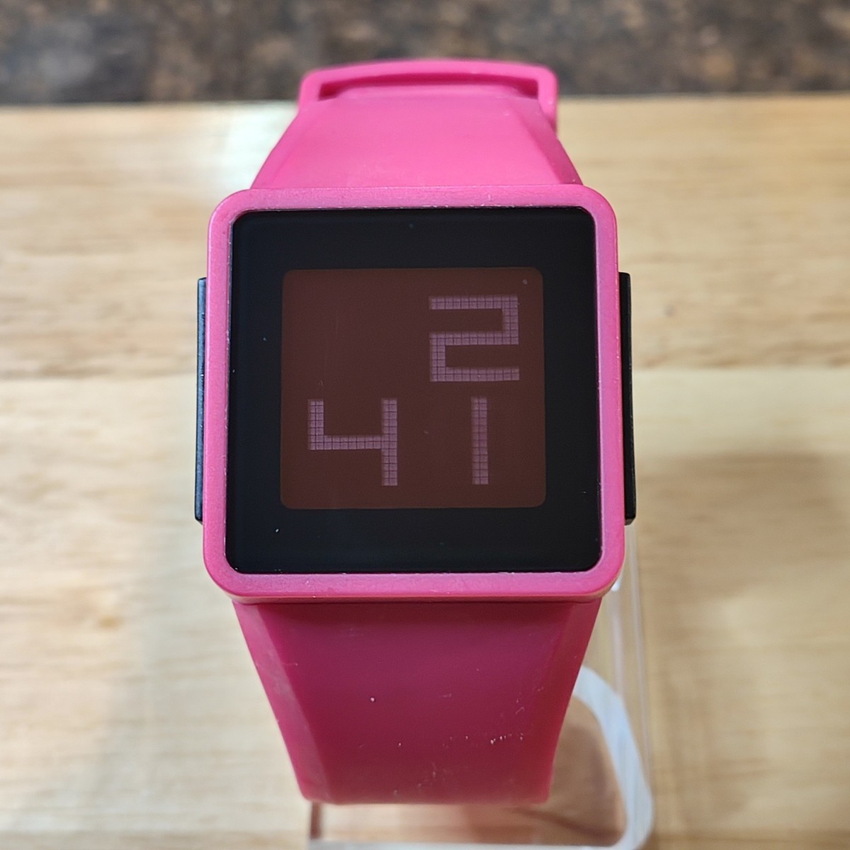 Nixon The Newton Digital Watch Game Over Pink Silicone Band