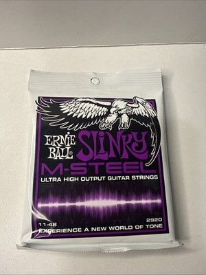 Ernie Ball #2920 M-Steel Power Slinky Electric Guitar Strings Gauge .011-.048