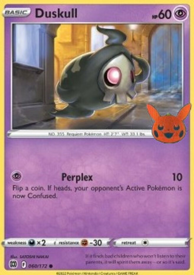 Duskull - 060/172 - Promo (Near Mint) Trick or Trade Halloween Promo -  Pokémon