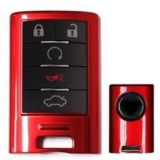 Exact Fit Gloss Metallic Smart Remote Key Fob Shell Compatible with Red