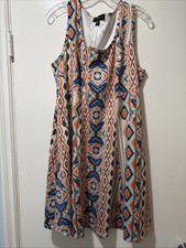 Women's Karen Kane Sleeveless Dress Size 1X Multicolored Pattern
