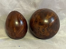 Paire Boule en bois naturel Acajou . Boule en bois naturel 1 Ronde  Ovale