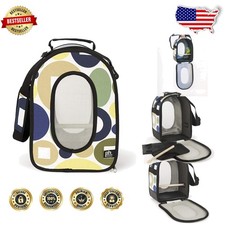 Durable Bird Travel Carrier Small, Multicolor Soft Sided w/ Perch Strap