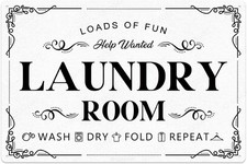 Laundry Room Tin Metal Signs Home D cor Loads of Fun Retro Laundry Wall Laundry
