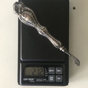 Victorian Sterling Silver Repousse Floral Dresser Vanity Cuticle Pusher 4-3/4"