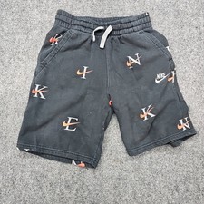 Nike Sweat Shorts Boys Large Black Sportwear Club All Over PrintDrawstring