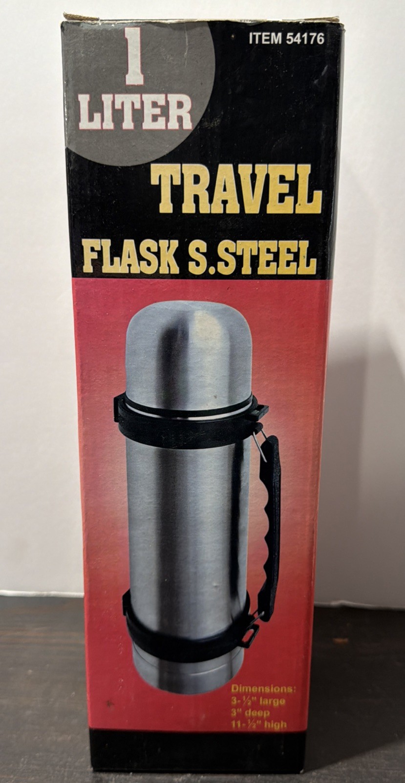 1 Liter Or 34 Oz Travel Flask Stainless Steel W/handle - Mint Condition!