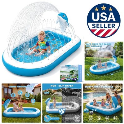 Educational Dolphin Splash Pad & Sprinkler - 68  for Kids 1-8 - Gift Ready